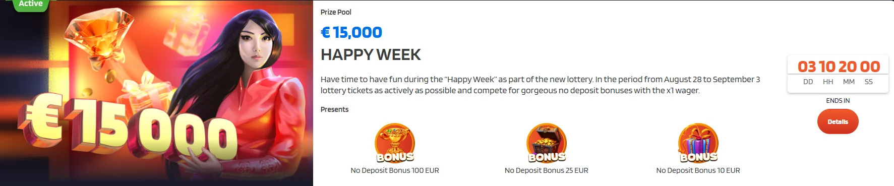 lottery bonus prize pool 15000 euro