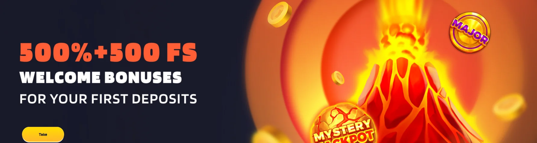 welcome bonuses 500% and 500 free spins
