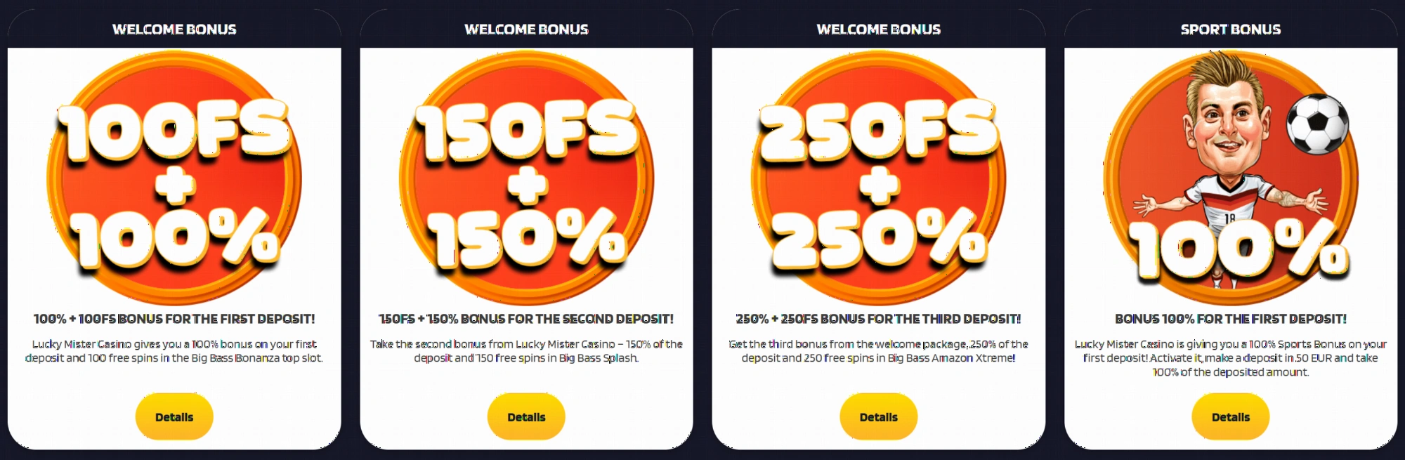 Ongoing promotions and weekly bonuses at Lucky Mister Casino